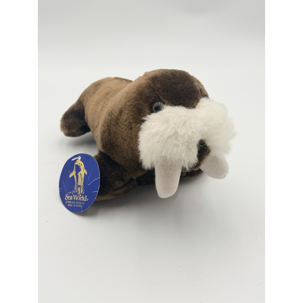 Vintage 1982 Sea World Walrus Plush Stuffed Animal Toy Made in Korea